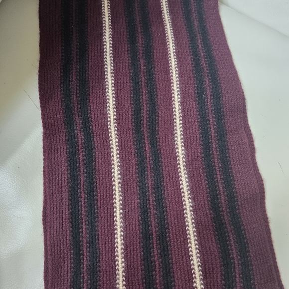 Burberry Burgundy and Black Cashmere Scarf